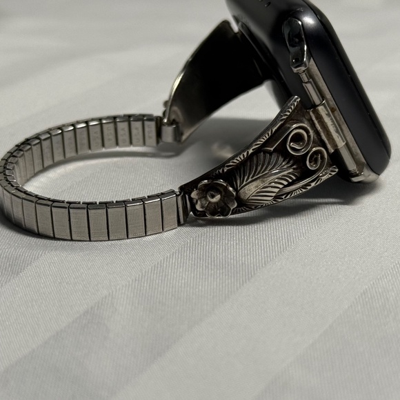 Sterling Silver Native Design Apple Watch Band – Timeless Luxury Upgrade - Picture 5 of 9